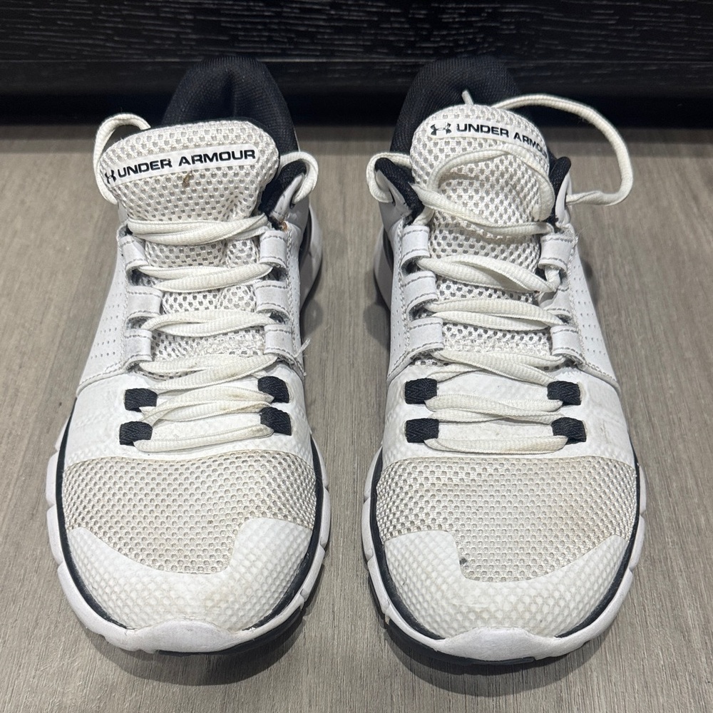 Under Armour White and Black Mesh Sneakers